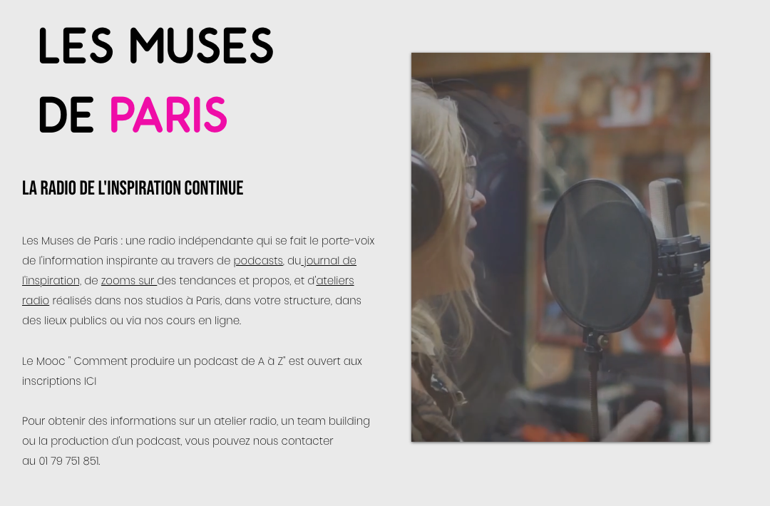 Présentation historique de la radio Les Muses de Paris
